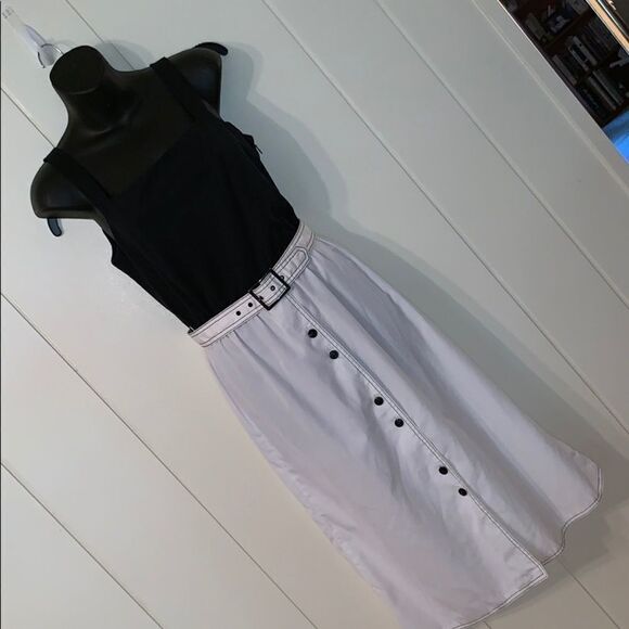 Vtg 70s Caron black & white dress with jacket - Picture 3 of 8